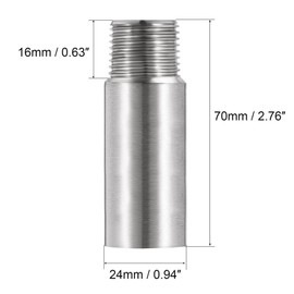 Recogwood Shower Head Extension Arm, 2.76 Inch Shower Arm Extender G 1/2 Inch Stainless Steel Shower Arm Extension Round Pipe for Bathroom Accessory (7cm)