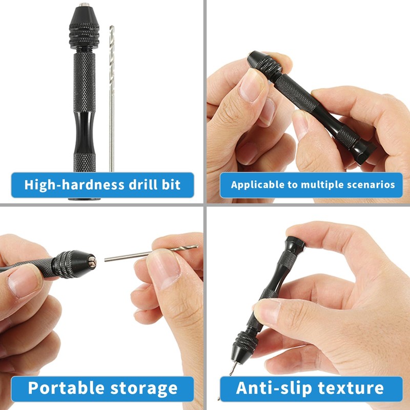 31PCS Hand Drill Bit Set, Pin Vise Hand Drill Set