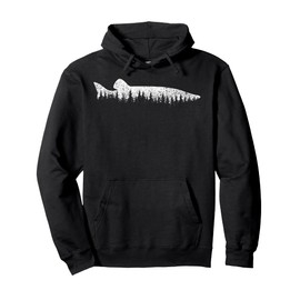 Musky Pine Forest Treeline - Outdoor Fishing Angler Pullover Hoodie