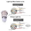 16mm Stainless Steel LED Latching Push Button Switch Waterproof On/Off