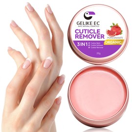 Gelike EC Cuticle Remover Cream Softener - Pomegranate Infused Prep for Polish - Prepares Nail Bed for Gel/Acrylic Application - Strengthens Brittle Nails with Shea Butter
