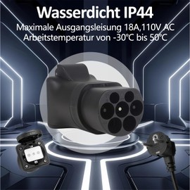 Zjyufy Adapter Type 2 to Schuko for Charging Station, Adapter Charging Cable Type 2 Plug to Schuko Coupling for City Charging Stations, EV Charging Adapter for Electric Bicycles, Scooters, Electric