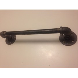 10" Industrial Bathroom Black Pipe Towel Holder