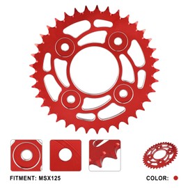 IUVWISN Motorcycle 420 37T Rear Chain Sprocket CNC for Grom MSX 125 MSX125 14-15 17-20 Z125 19-21 CT125 21-22 Red