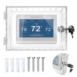Upgrade Version 2.0 Universal Thermostat Lock Box with Key,Large Thermostat Guard for Thermostat on Wall,Thermostat Guard,Thermostat Cover for Clean Look (Fits Thermostats 7x4.72x1.8 or Small