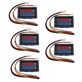 5pcs 0.28inch Red Blue LED DC 0-100V 10A Digital Voltmeter Ammeter Dual Display Voltage Detector Current Meter Panel Amp Volt Gauge
