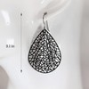 Filigree Dangle Earrings, Lightweight Teardrop Cutout on Hypoallergenic Pure Titanium