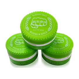 3 x Aqua Wax Barber Shop Bros Hair Wax (Matt/Green)