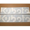 KUBOTA 9” WHITE NEW LOGO TRACTO VINYL DECAL STICKER -