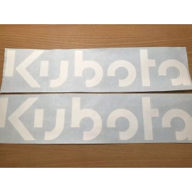 KUBOTA 9” WHITE NEW LOGO TRACTO VINYL DECAL STICKER - SET OF 2 Tractor