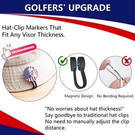 HKNR Funny Patriotic Golf Ball Marker with American Flag Magnetic Hat Clip - Golf Accessories Golf Gadgets for Golfers Golf Lovers (USA Flag - 2nd, 1)