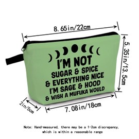MoCaliduccious I'm Not Sugar Spice Makeup Bag Gifts for Women Moon Phase Gifts Travel Toiletry Bag for Friends Sisters Birthdays