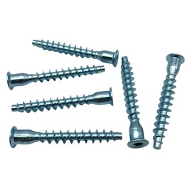 6 x Flat Pack Furniture/Carcass Screws, Confirmat Type For 5mm Holes - 100214