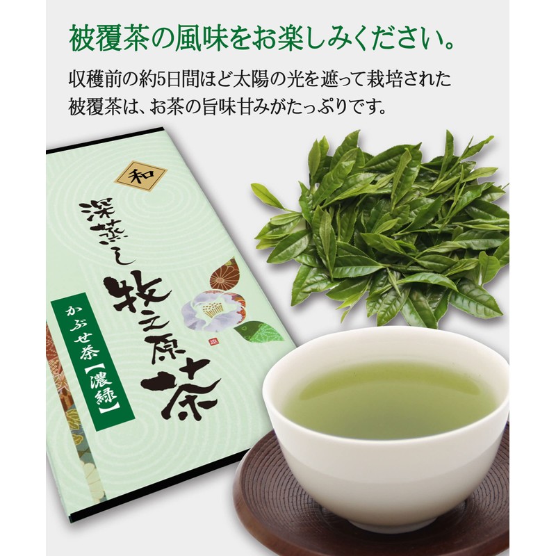 Shizuoka Prefecture Makinohara Deep Steamed Tea Covered Tea Dark Green