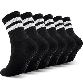 ELUTONG Youth Grip Soccer Socks Kids Grips Athletic Sports Crew Sock for Baseball Football Basketball Boys Girls 6 Pack