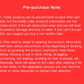 Yu’s north Adjustable Bird Collar Anti Bite Elizabethan Recovery Cone, Bird Neck Protector for Feather Plucking, Skin-Friendly Bird Neckwear Full Body Shield for Parakeet Conure Cockatiel (L), Black