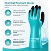 JDL Heavy-Duty Nitrile Chemical Gloves with Nylon Lining, Black Sandy