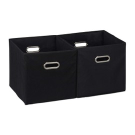 Relaxdays Set of 2 Storage Boxes with Handle, Foldable Fabric Box without Lid, Cube, 30 cm