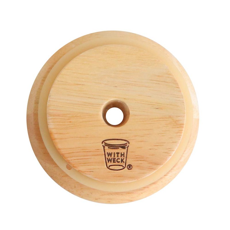 Weck Flat Top Wood Lid w/HOLE M WW-024M Natural