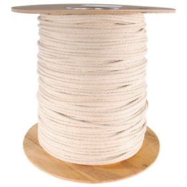 West Coast Paracord Solid Braid Cotton Rope – Braided Soft Cotton – Natural Macrame Cord – Sash Cord – Wall Hanging, Plant Hangers, Wedding Décor – Variety of Sizes and Lengths to Choose from