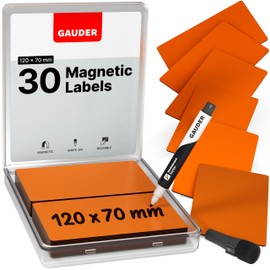 GAUDER Magnetic Dry Erase Labels | Magnetic Labels to write on | Dry Erase Magnets for Classroom, Whiteboard & Blackboard