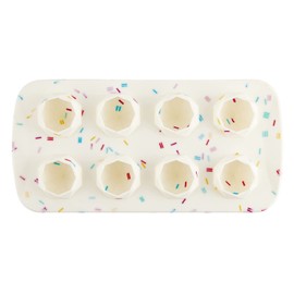 Slant Collections Cute Confetti Molded Ice Tray, 8-Cubes, Diamond-Shaped