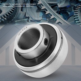 UC204 1Pcs Plated Pillow Block Inner Ball Mounted Bearing 20mm / 0.8in Inner Dia, 47mm / 1.9in Outer Dia