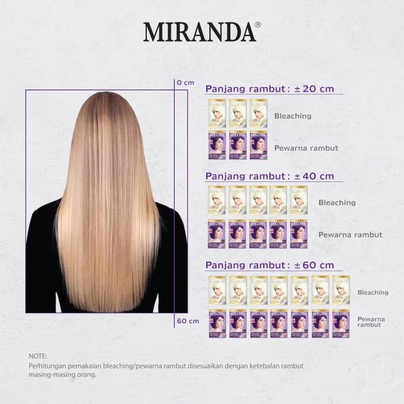MIRANDA HAIR COLOR - Semir Rambut (30mlx2)+10ml - Pewarna Rambut
