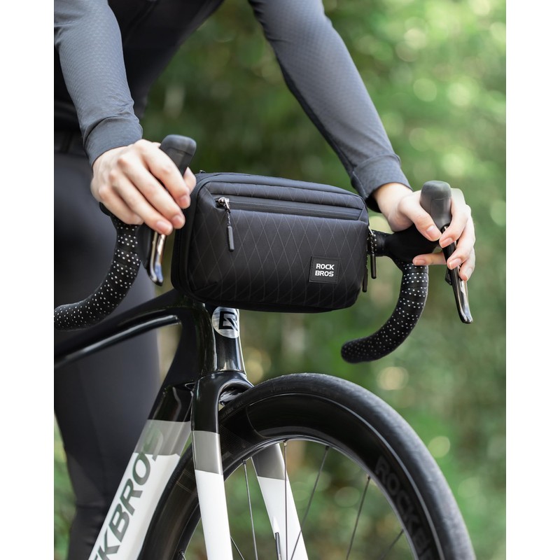 ROCKBROS Bicycle Handlebar Bag Front-Mounted Cycling Pouch with Detachable Shoulder