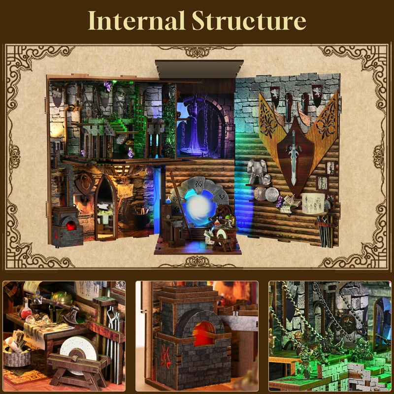 CCCDF DIY Book Nook Kit, DIY Miniature Dollhouse Booknook Kit,