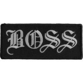 Boss Patch - 3.5x1.5 inch. Embroidered Iron on Patch (P3251)