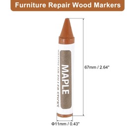 uxcell Furniture Repair Wood Markers, 12 Pcs Maple Touch Up Filler Sticks, Wood Wax Pen Crayons for Scratches, Wood Floors, Tables, Cabinet, Carpenters, Cover Ups