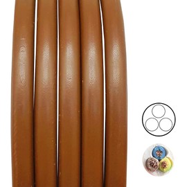 10 m Cable Light Brown H03VV-F 3 x 0.75 mm² PVC Insulated Hose Cable Fawn Brown 3G Light Cable Lamp Cable Power Cable