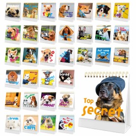 40 Pages Funny Desk Sign, 34 Different Fun and Flip-Over Messages plus 6 Erasable Blank Pages, Funny Desktop Flip Book for Office Gifts Desk Accessories (Dog Design)
