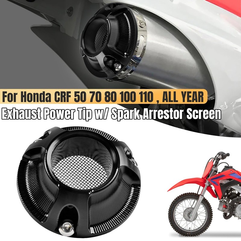 Canitu Exhaust Tip,Motorcycle Billet Aluminum Power Tip with Spark Arrestor