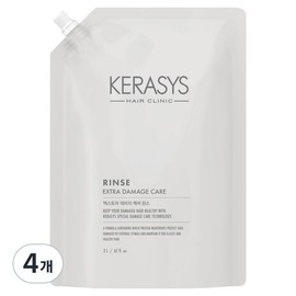 Kerasis Extra Damage Care Rinse Refill, 2L, 4 Packs / 케라시스 엑스트라 데미지 케어 린스 리필, 2L, 4개