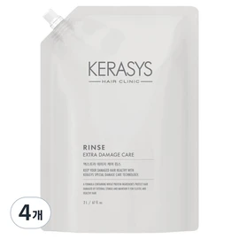 Kerasis Extra Damage Care Rinse Refill, 2L, 4 Packs / 케라시스 엑스트라 데미지 케어 린스 리필, 2L, 4개