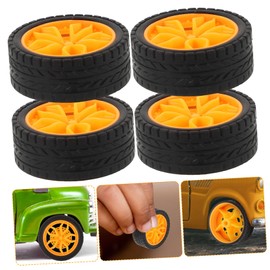 Kisangel 28pcs Car Wheels Multi Function Wheels for DIY Cars Small Trucks Science Projects and Crafts for Learning and Creativity Orange