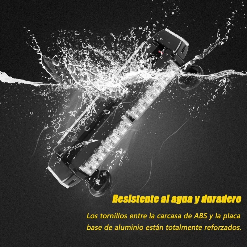 PUNKZZ Barra Torreta Estrobo Codigo Leds Con Base Magnética 14