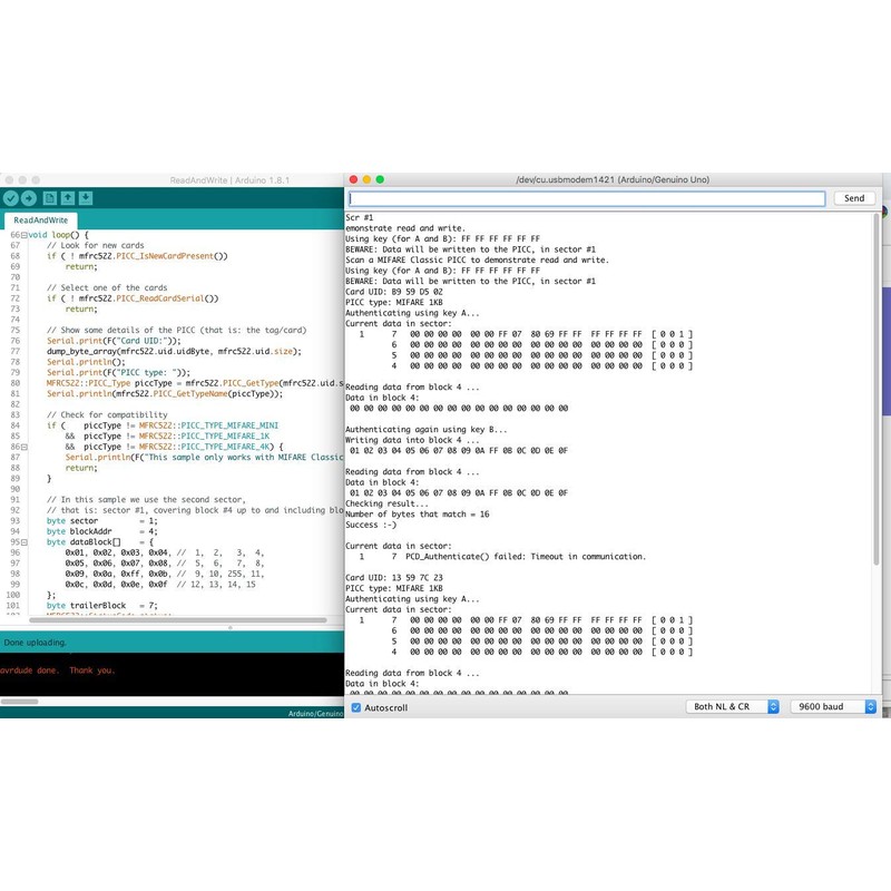 Stemedu RC522 RFID Reader Writer Module RF IC Card Sensor