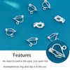 CVNRCLP 50 Pack Brass Clip-on Earring Hooks - Non-Pierced Silver