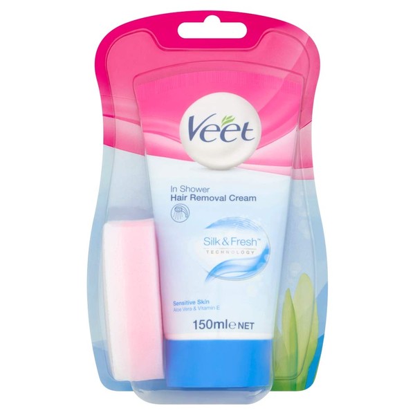 Veet In Shower Hair Removal Cream for Sensitive Skin, 150ml