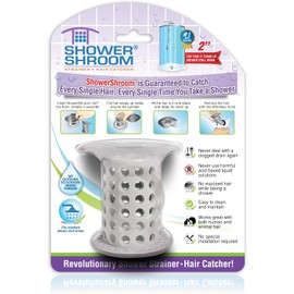 ShowerShroom the Revolutionary 2" Stand-Up Shower Stall Drain Protector Hair Catcher/Strainer, Gray , 1 Count ( Pack of 1)