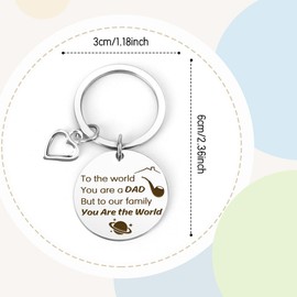 Gifts for Dad Birthday Papaw Fathers Day Papa Christmas Father's Daddy Gift for Dads Father from Daughter Son Keychain (dad-to the world)