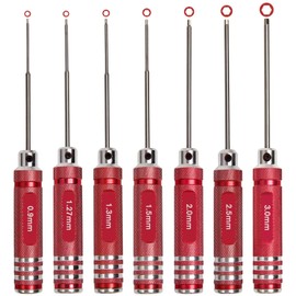 LEONTOOL Hex Screw Driver Set 7 PCS RC Tool Kits 0.9, 1.27, 1.3, 1.5, 2.0, 2.5, 3.0mm Metric Hex Driver Set Micro Hexagon Allen Wrench Screwdriver Kit for RC Car Drone Multi-Axis Helicopter Models