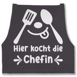 Shirtracer - Apron - Cooking Apron - Damen 1 - Hier kocht die Chefin, 5 anthracite