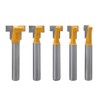 Gasea 5pcs 1/4" Shank Handle T-Slot Cutter Router Bit T-Track