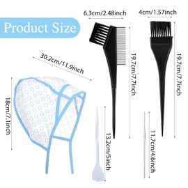 Bewudy 12 Pcs 4 Sets of Highlight Cap with Hooks, Hair Highlighting Caps, Highlight Hair Coloring Frosting Dye Kit for Salon Hair Dyeing Hairdressing (Blue)