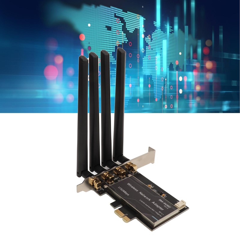 PCIe Network Adapter 2.4G 450Mbps 5G 1300Mbps 4 Antennas Standard