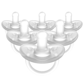 Evenflo Feeding Balance Plus Stage 1 Cylindrical Baby, Newborn and Infant Pacifier - Developed with Pediatric Feeding Specialists - 0 to 6 Months (Pack of 6)